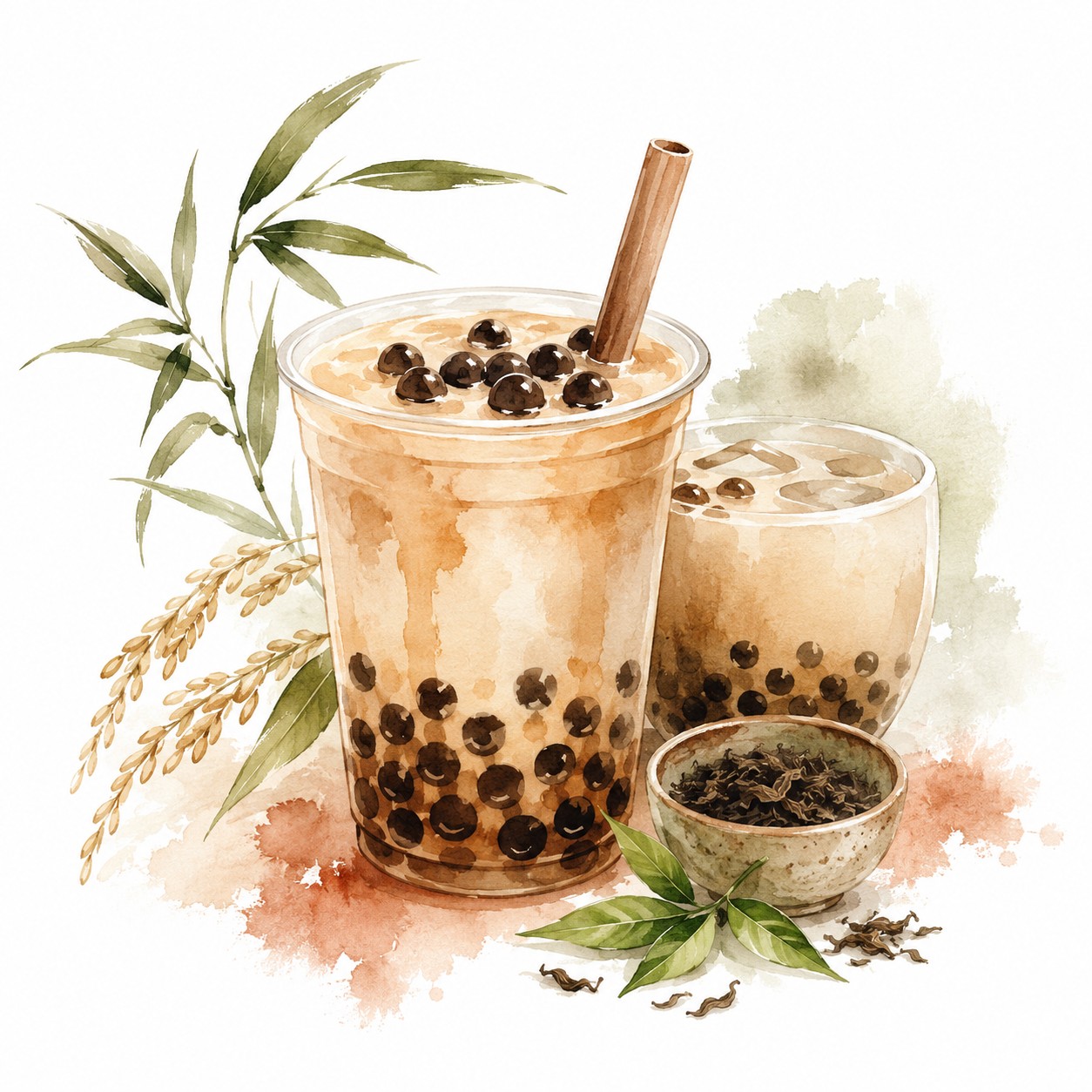 Bubble tea a milky tea z ázijského nápojového sortimentu